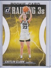CAITLIN CLARK ROOKIE CARD 2024 Basketball WNBA Iowa Fever RAINING 3's INSERT RC!