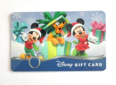CHRISTMAS Mickey & Minnie with Pluto in Box DISNEY Disneyland GIFT CARD No Value