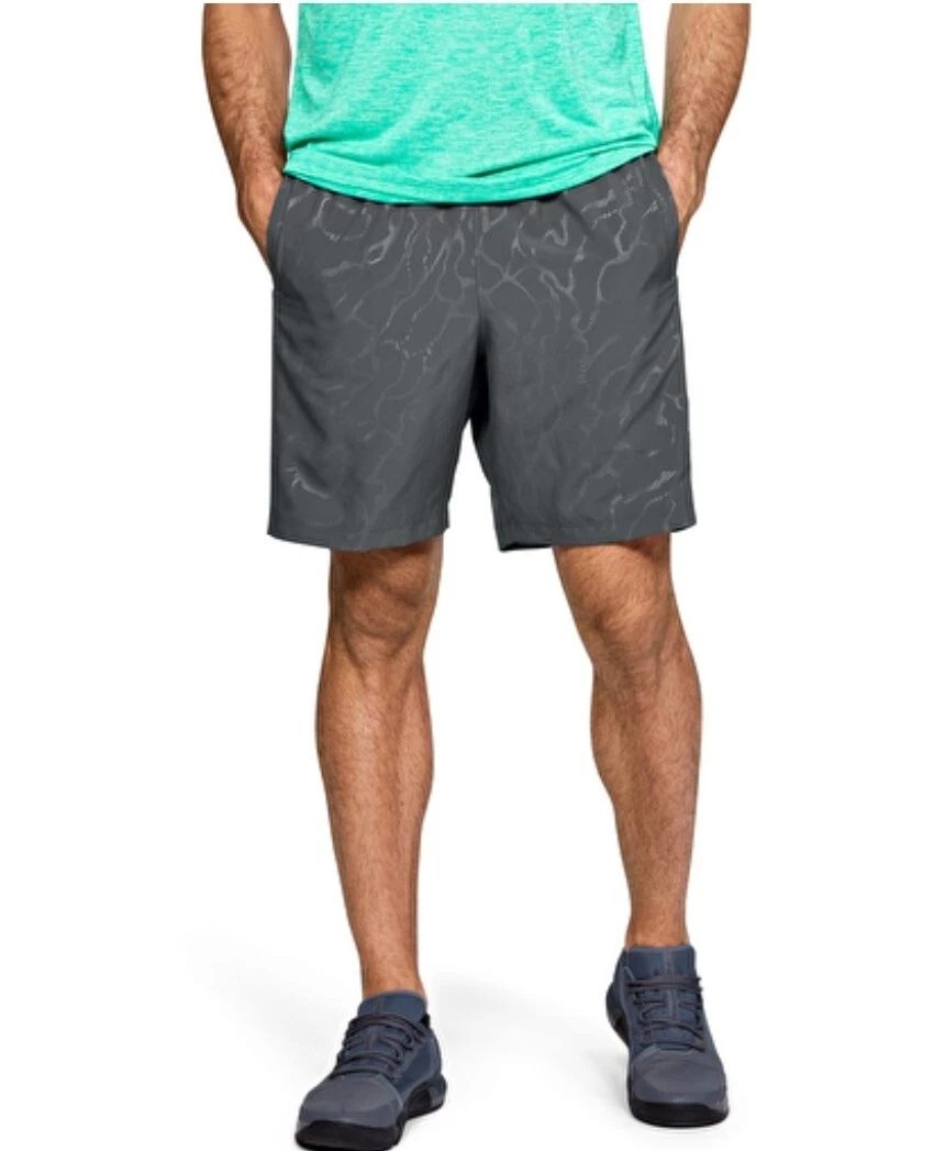Under Armour Men's Gray Woven Graphic Emboss Sts Shorts Size Medium 1351670