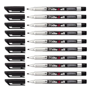 10 x STABILO Permanent-Marker Filzstift Write-4-all M 1mm lichtbeständig schwarz