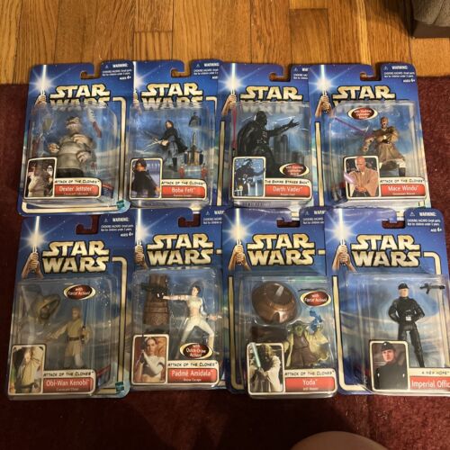 Lot de 8 figurines articulées Star Wars Hasbro 2002 neuves scellées A1 - Photo 1/9