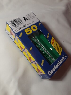 Grafoplast 117MAABW LETTER ''A'' 50 Strips NEW IN BOX Wire Markers