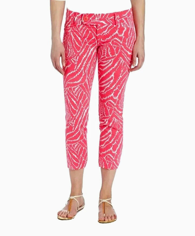 Lilly PULITZER Pink White ZEBRA Print SHOW YOUR STRIPES Low RISE Sz 6 $168 MSRP