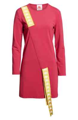 $80 Kappa Women Pink Long-Sleeve Crew-Neck Omini Logo Sash T-Shirt Top Medium