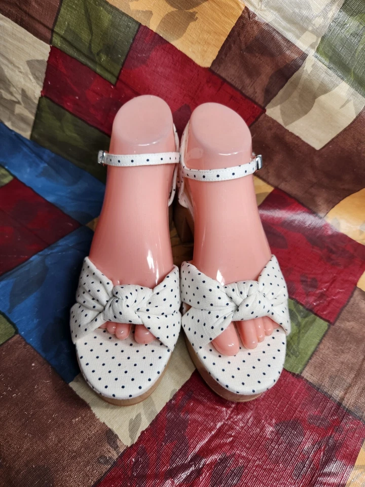 Copper Key Mujer Talla 8 M Bloque Tacón Eslinga Lunares Plataforma Sandalias 302 Foto 2 de 4