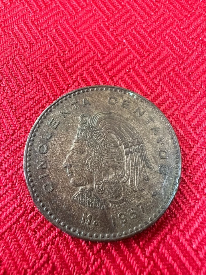 1957 CINCUENTA CENTAVOS ESTADOS UNIDOS MEXICANOS Collector Coin Gift Idea - Image 2 of 2