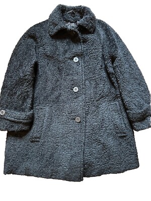 Aquascutum Größe 14 Damen schwarz Teddybär Jacke Mantel formeller Anlass