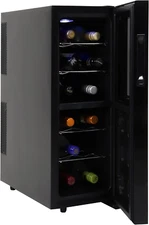 Wine Fridge - Wine Cooler, 12 Bottle Wine Cabinet for Champagne, White & Red Win