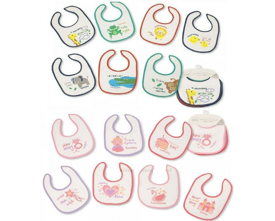Baby bibs pack of 7 blue pink baby bibs cotton waterproof bibs baby bibs newborn
