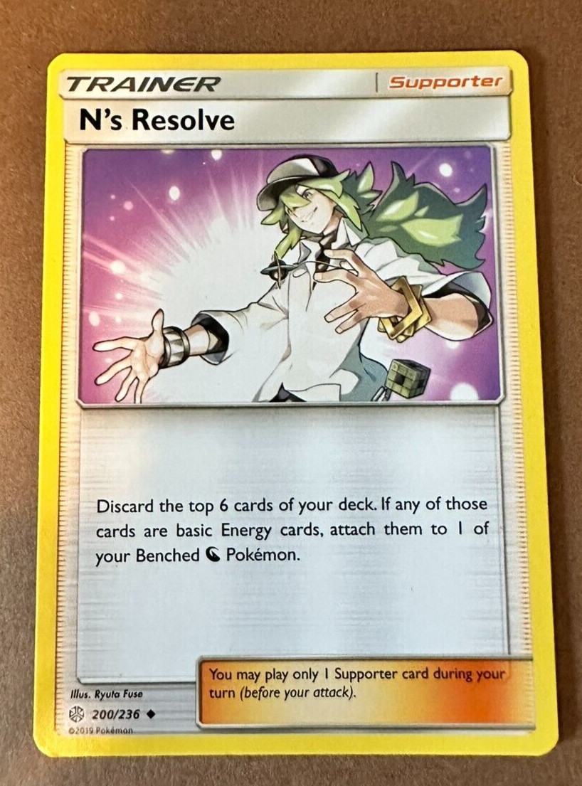 Pokemon TCG Trainer Supporter N's Resolve 200/236 2019 UC SM Cosmic Eclipse NM