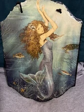 Slate Wall Hanging Mermaid Please See Pictures And Read The Description. ￼