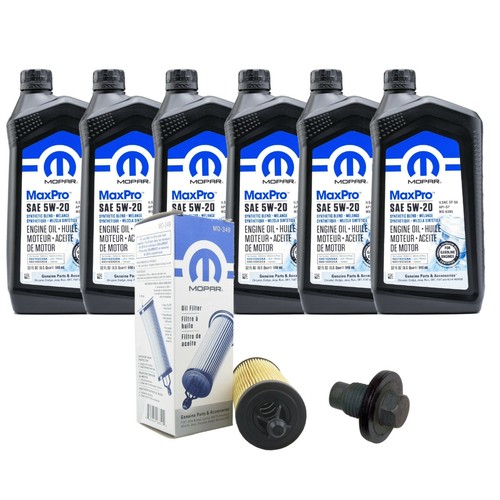 MOPAR 5W20 Oil Change Kit With Drain Plug For 20142018 Jeep Wrangler