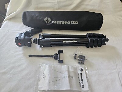 Manfrotto MKCOMPACTACN-BK Compact Action Aluminum Tripod-Ex. Cond. w/Attachments