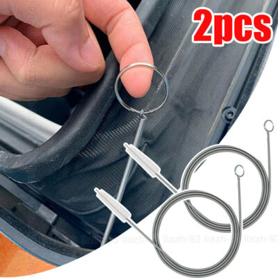 2pcs Flexible Car Drain Dredge Sun Roof Sunroofs Detailing Cleaning Brushes Tool