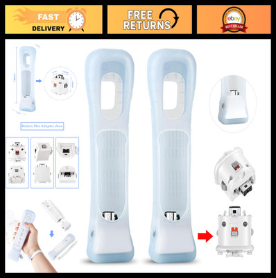2 Motion Plus Adapters & 2 Silicone Cases for Wii Remote Controller - Sensor Rep