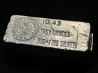 OLD Hoffman & Hoffman 10.43 Troy Ounces, RARE .999+ FINE SILVER 3 Dot Logo Ingot