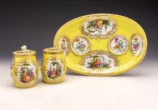 Augustus Rex - Meissen Dresden Porcelain - Courting Lovers Ink Stand Inkwell Set