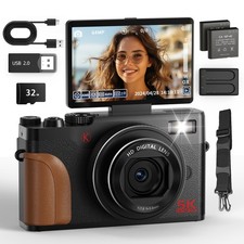Anfänger Vlogger Kamera 5K 64MP 18X Zoom WiF...
