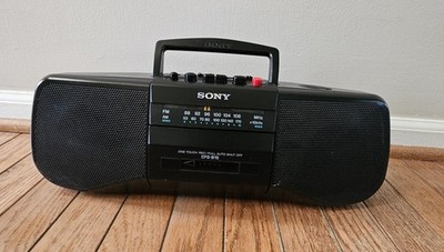 Sony CFS-B15 Black Boombox AM/FM Radio Cassette Tape Headphone Jack