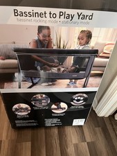 Monbebe V-47 Black Play Yard Bassinet Rocking  Stationary Modes Sound Vibration