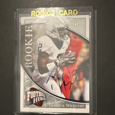 Upper Deck Football Heroes Derrick Williams Rookie Auto Silver /199 #146 2009