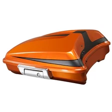 Razor Trunk Fit For Harley Road Street Glide 2014-25 Scorched Orange/Black Denim