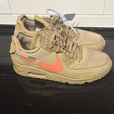 Size 8.5 - Nike Air Max 90 x OFF-WHITE Desert Ore 2019 With Extra Lace + Hangtag