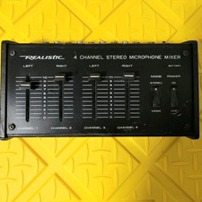 4 Channel Stereo Microphone Mixer Realistic 32-1105A Radio Shack Tandy Tested
