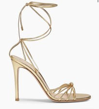 Gianvito Rossi Sylvie 105 Gold Leather Sandal...