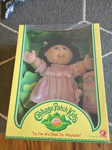 New ListingCabbage Patch Kids Play Doll Curly Black Hair Girl Pink Dress Original Box