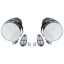 CJ Classics Shelby Chrome Convex Bullet Short Base Mirror Pair Mustang 1965-1968