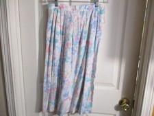 Vintage Pendleton Pastel Watercolor Floral Rayon Skirt Midi 90's- Small