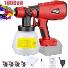 Paint Sprayer for Milwaukee 18V Battery, HVLP Spray Paint Gun with Brushless Hot