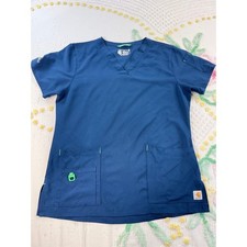 Carhartt Force Modern Fit Scrub Top Navy Blue V-Neck C12110 Mens Medium