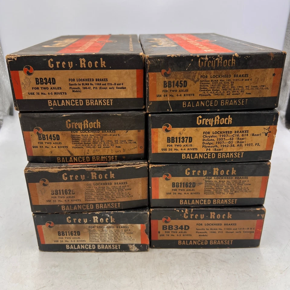 LOTE DE 8 NOS conjuntos de forro de freio balanceado cinza-rocha década de 1930 1940 Chrysler Dodge etc - Imagem 2 de 4