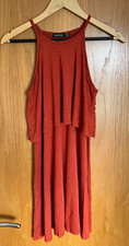 Boohoo Women's Dress Size 12 UK Orange Viscose Made in the UK (40 EU)