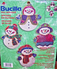 Bucilla WHIMISCAL SNOWMEN Felt Jeweled Christmas Ornaments Kit Sterilized 4 