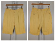 Vintage 60s Mellow Yellow Knit Cotton Shorts Talon Zip USA Beach Summer 28" MCM