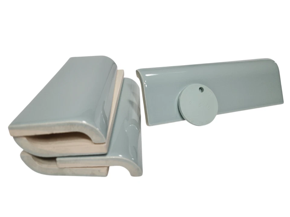 Seafoam Green Ceramic Tile Mud Cap Backsplash Subway Mudcap Mid Century Modern - Image 3 of 4