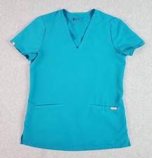 Figs Scrubs Casma Top Womens Size XS Teal Blue Technical Collection Medical
