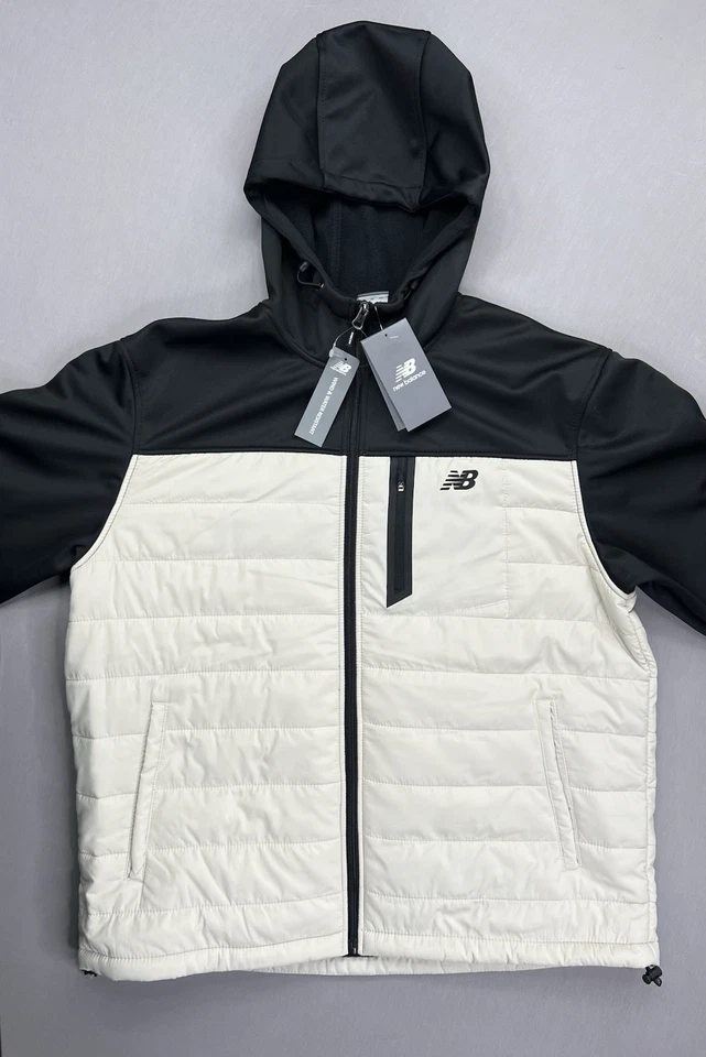 New Balance Puffer Jacket Fleece Lined Hooded Full Zip Mens Size Large - Image 2 of 4