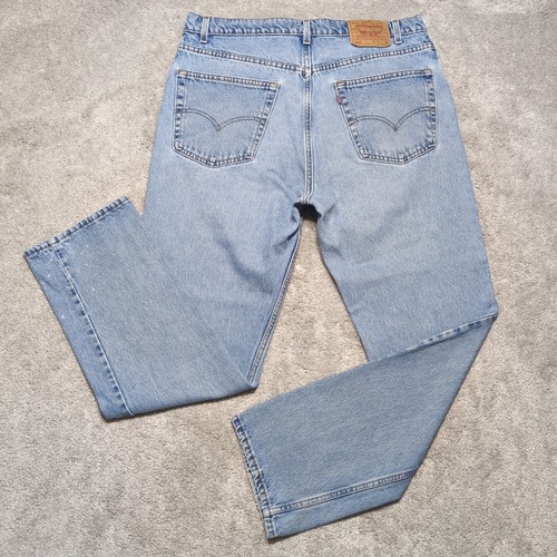 Levis Jeans Mens 38x32 Blue 505 Straight Leg Vintage 90s Made in USA Light Wash