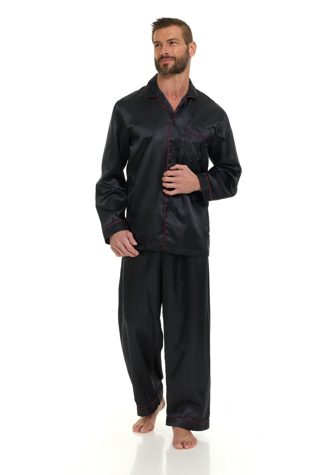 Mens Silk Satin Pajamas -PJ Set Top and Bottom ''5 DAY DELIVERY - USA Seller''