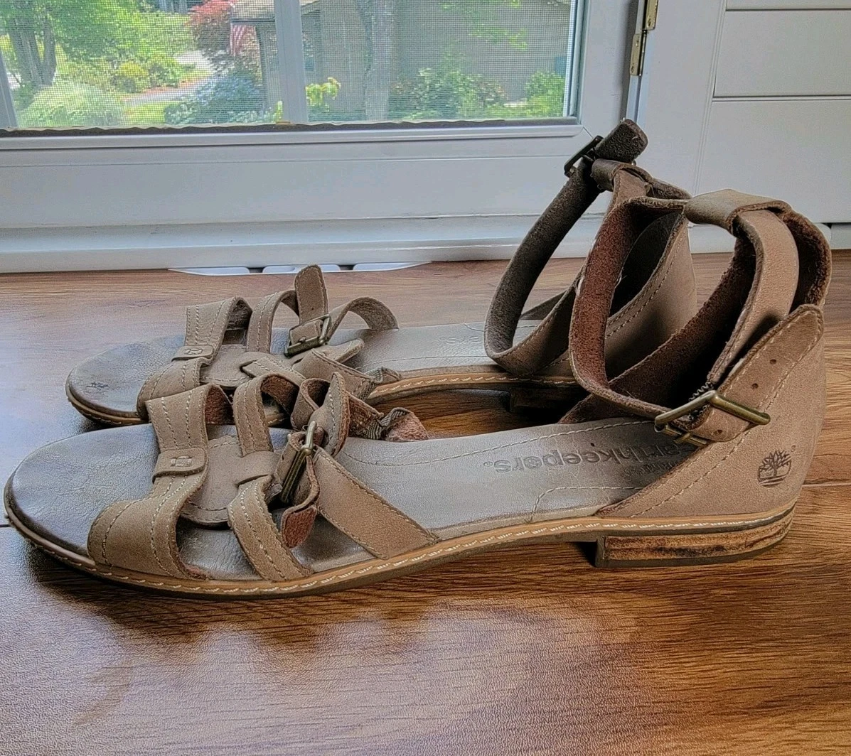Sandali Timberland donna con cinturino marrone Earthkeepers pelle piatti casual taglia 9M