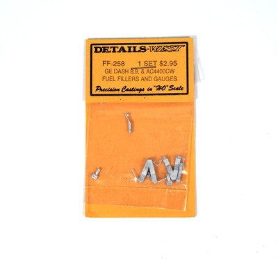 Details West FF-258, Fuel Fillers & Gauges, GE Modern Units, NOS HO Scale Parts