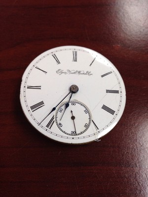 Elgin Pocket Watch Movement 1895 11 Jewels 45mm Diameter