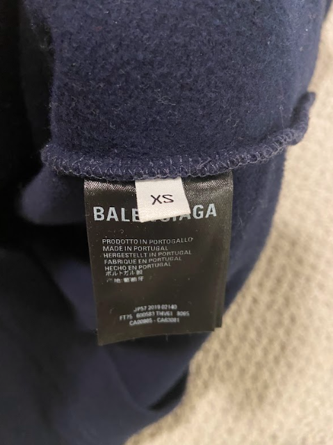 Authentic Balenciaga Men's Oversized Bonjour Hoodie Navy Size XS