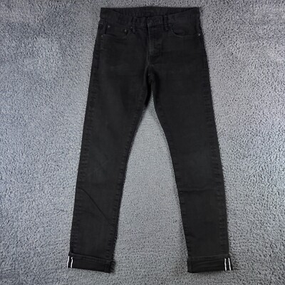 Uniqlo Jeans Mens W31 L34 Black Selvedge Denim Oi Polloi Zip