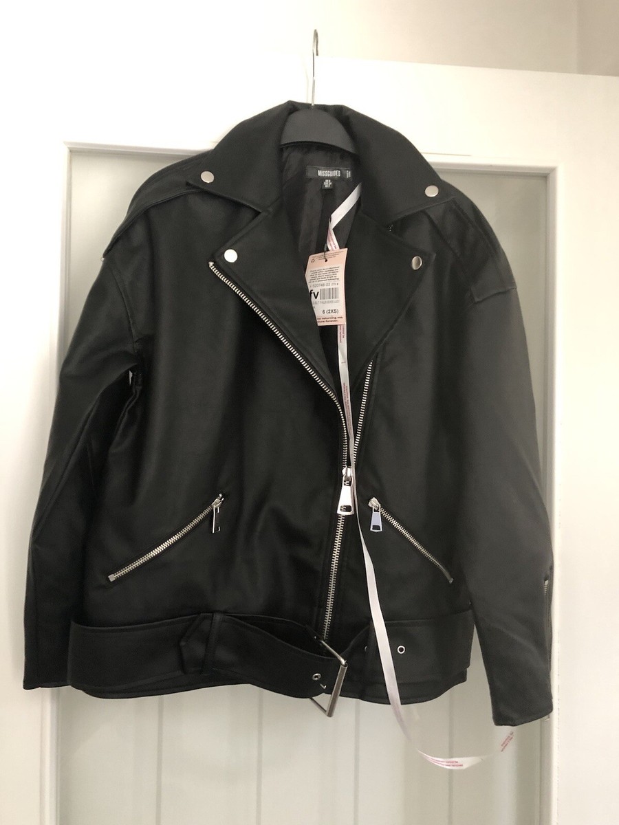 Biker Jackets Lederjacke Missguided BNWT Ladies Black Faux