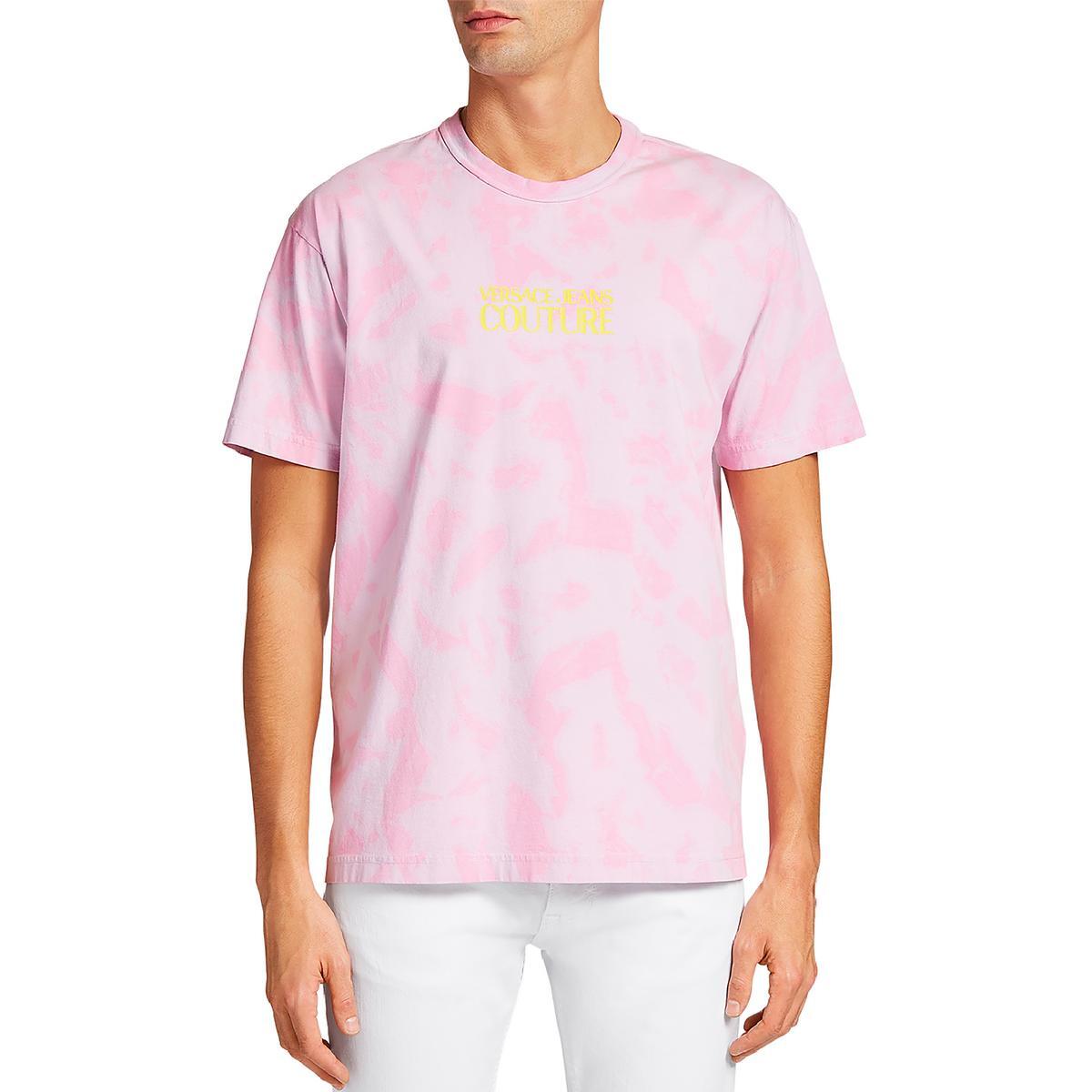 Versace Jeans Couture Мужская розовая футболка с рисунком тай-дай с логотипом L BHFO 9586 9890₽